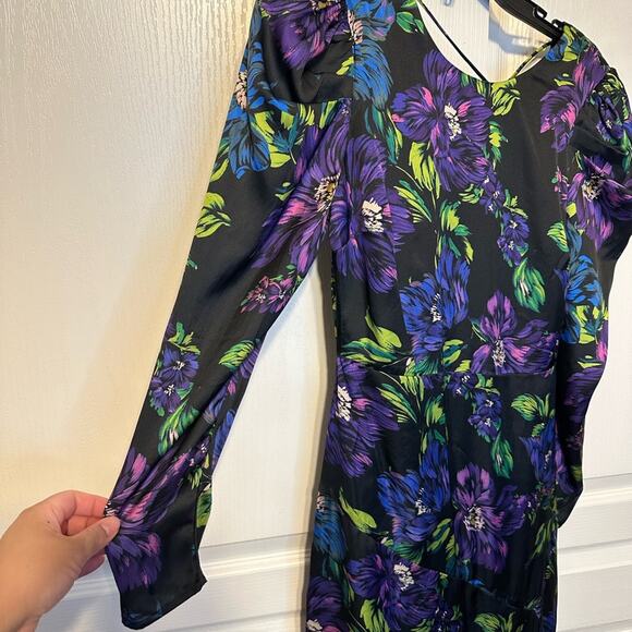 NWT Adelyn Rae Purple and Blue Floral Midi Dress - Picture 3 of 4